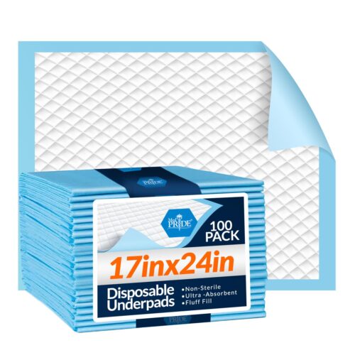 MED PRIDE Disposable Underpads 17” x 24” (300-Count) Incontinence Pads