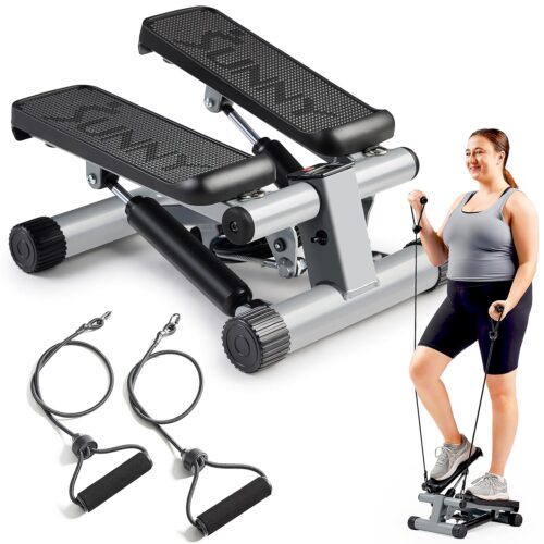 Sunny Health & Fitness Mini Stepper for Exercise at Home, Stair Step Workout Machine with Resistance