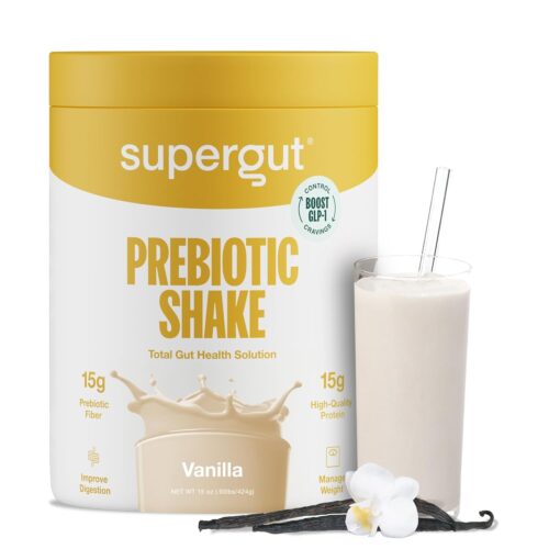 Supergut GLP-1 Boosting Prebiotic Shakes, Vanilla – Gut Healthy Meal Replacement